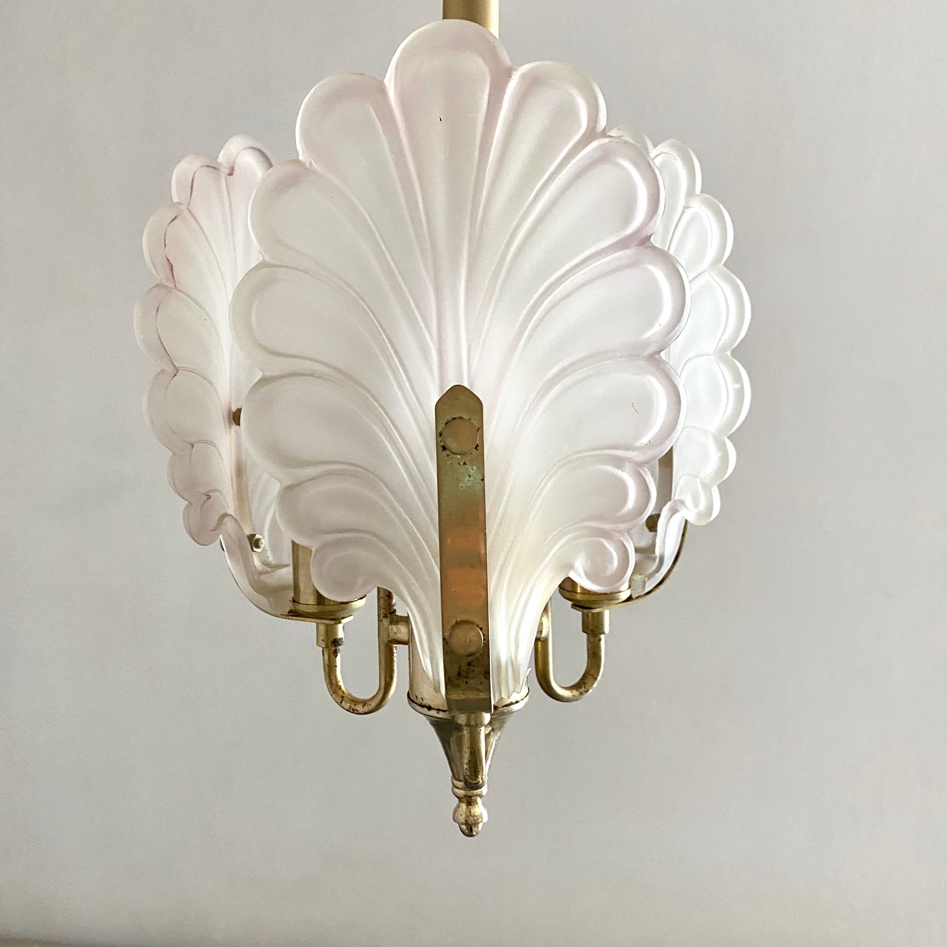 Vintage polished glass pendant lamp