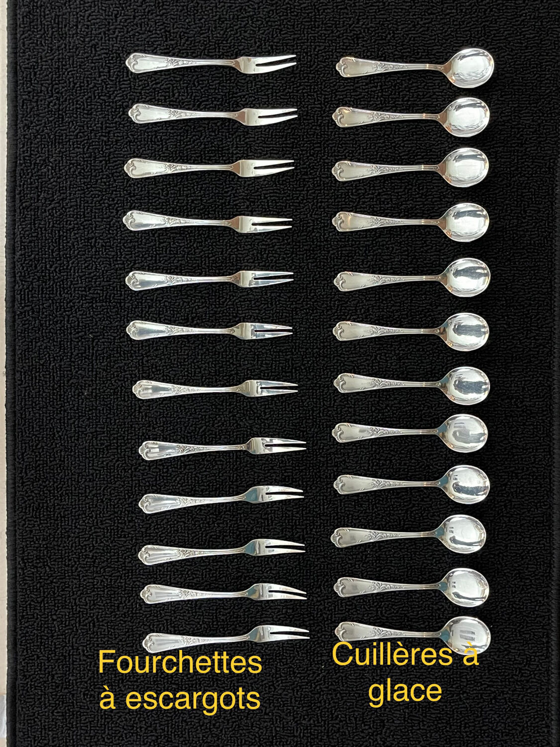 Ercuis cutlery set 131 pieces in metal Louis XV style, rocaille