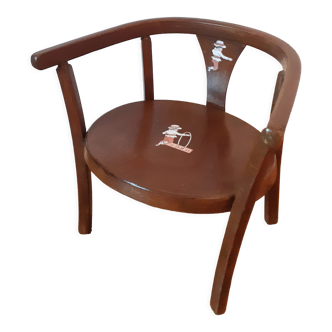 Turned wooden children's armchair