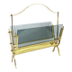 Glass and brass magazine rack, 1970s