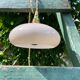 Vintage powder pink opaline globe player 1950
