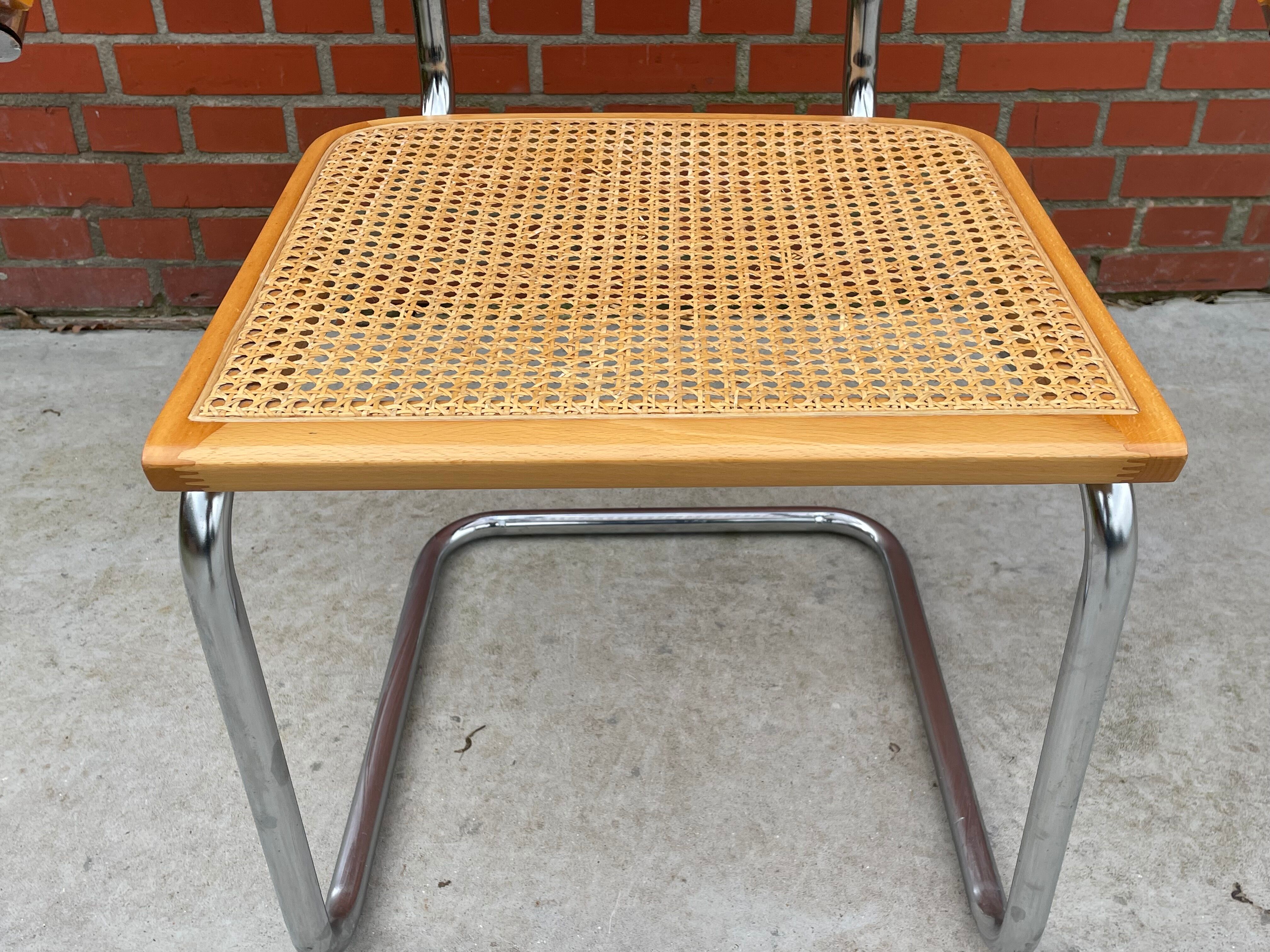 Chair Cesca model with armrests B64 in chrome