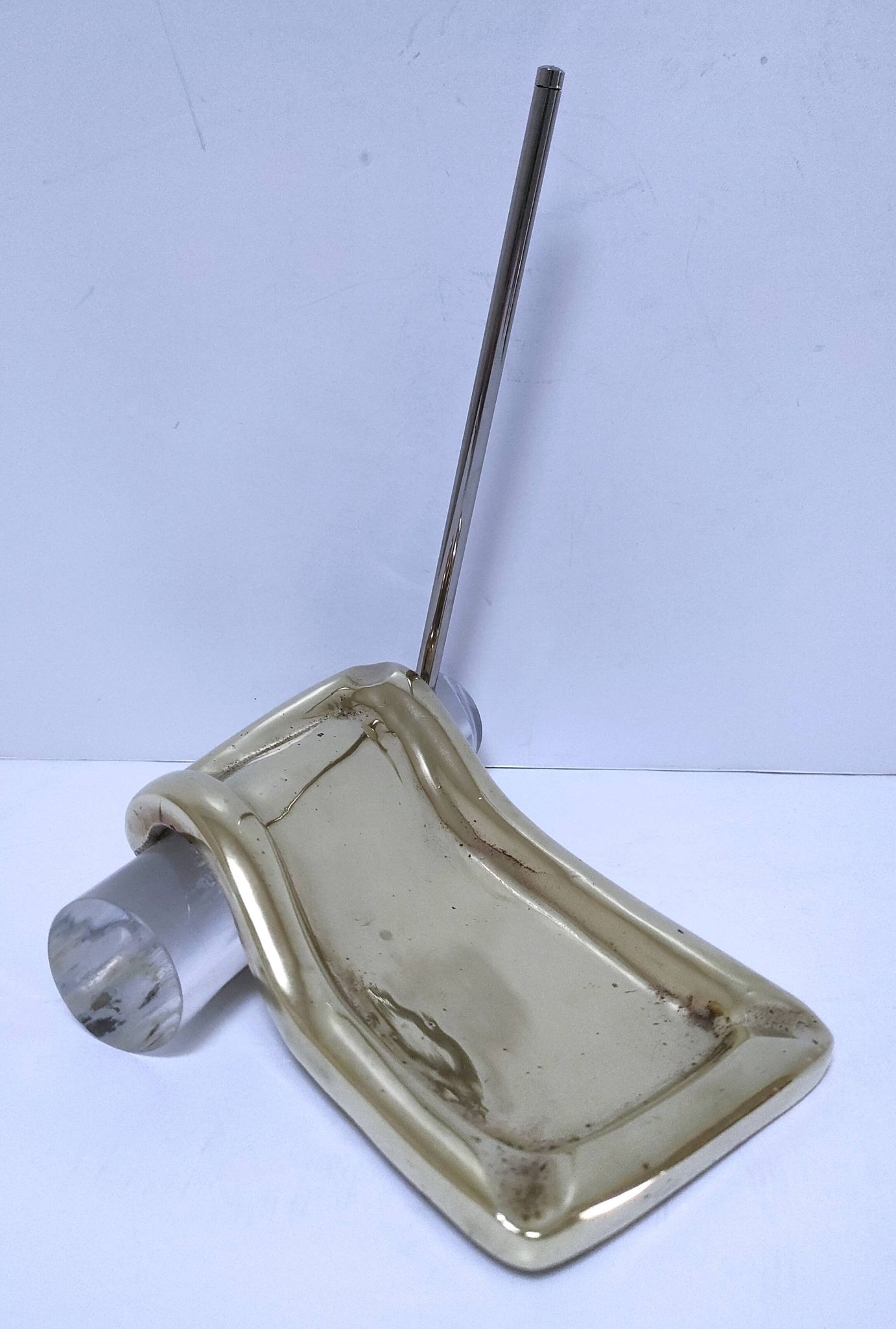 Bronze glass pen holder sculptural design