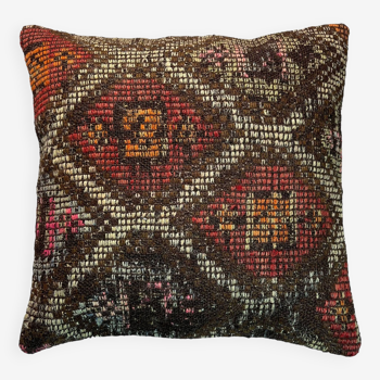 Housse de coussin kilim turc vintage, 45 x 45 cm