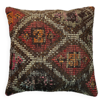 Housse de coussin kilim turc vintage, 45 x 45 cm