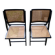 2 folding chairs in canning and wood