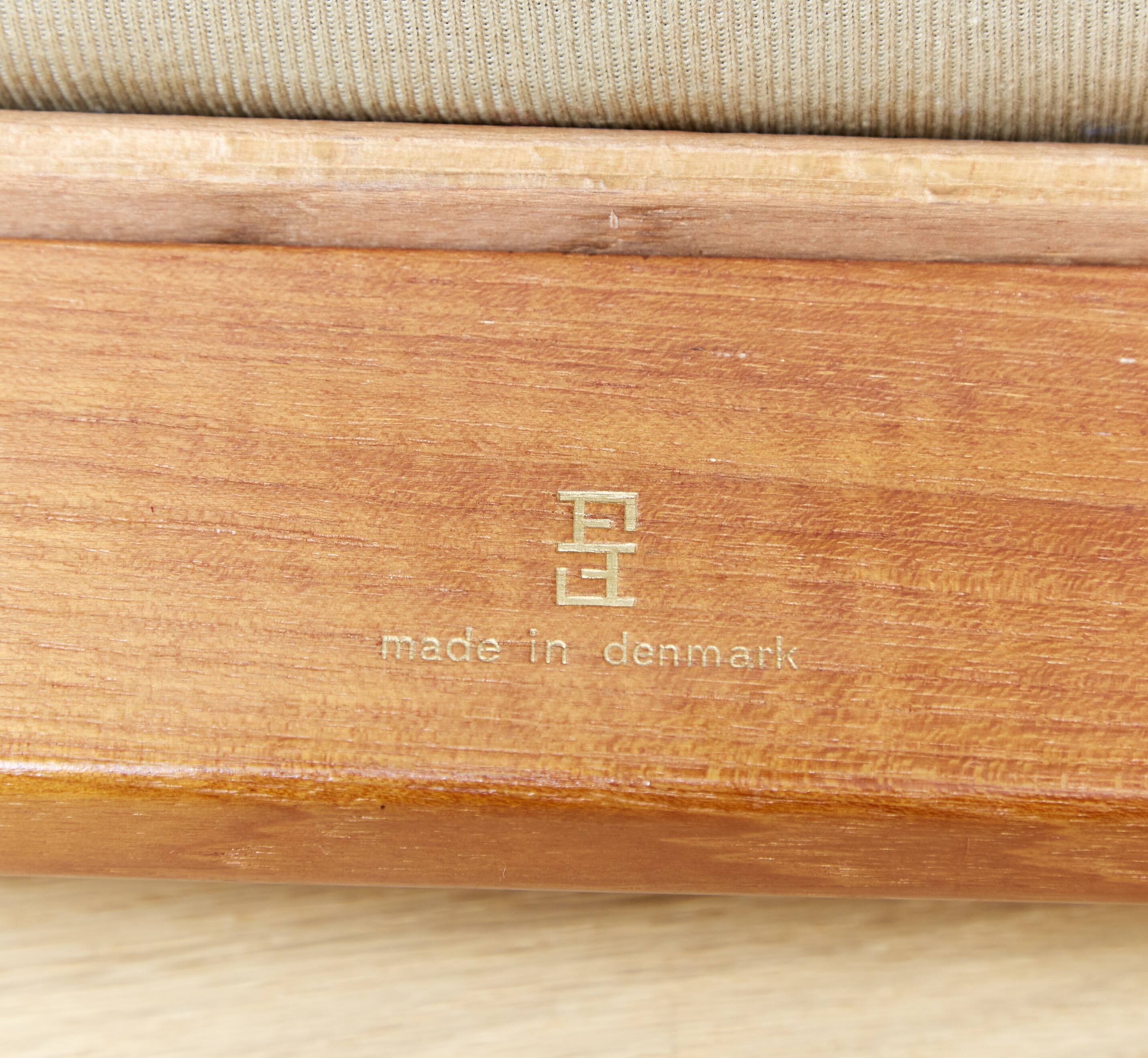 Arne Vodder Lounge Chair & Ottomane FD 164 for France & Søn