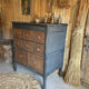 Old workshop drawer unit with a folding top.