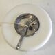Plafonnier applique en verre blanc sablé diam. 30 cm– années 60/70