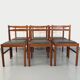 Suite of 6 vintage Scandinavian teak and skai chairs from the 60s