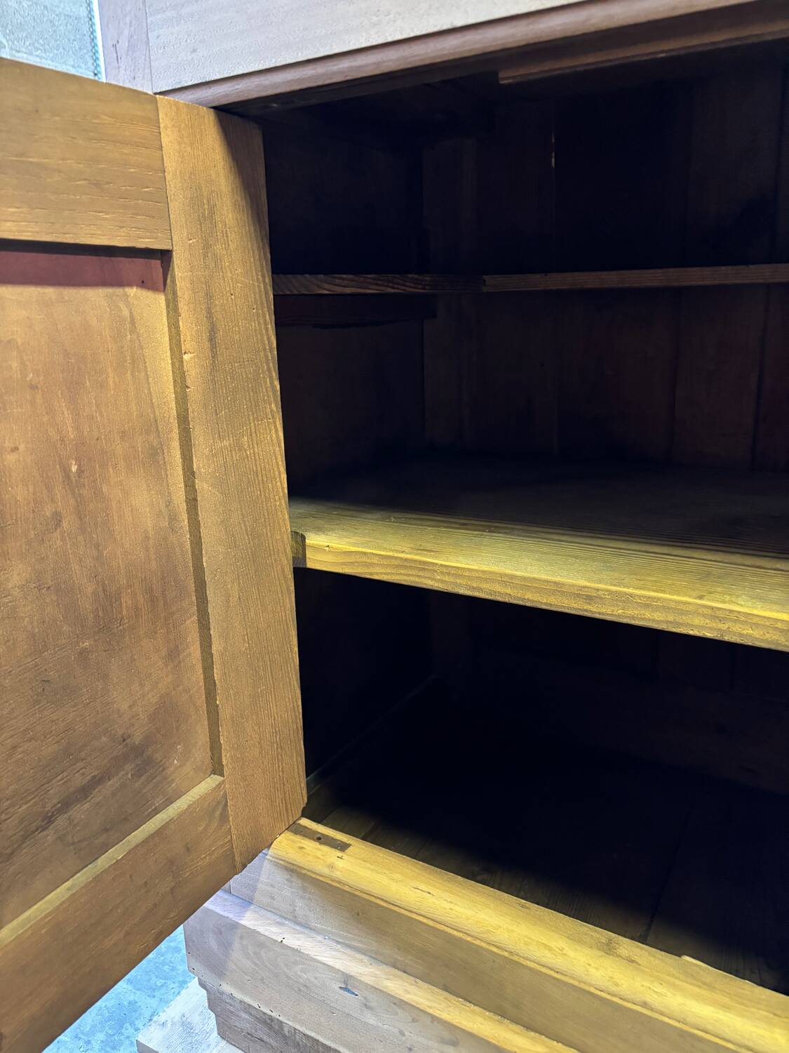 Art Deco raw wood sideboard