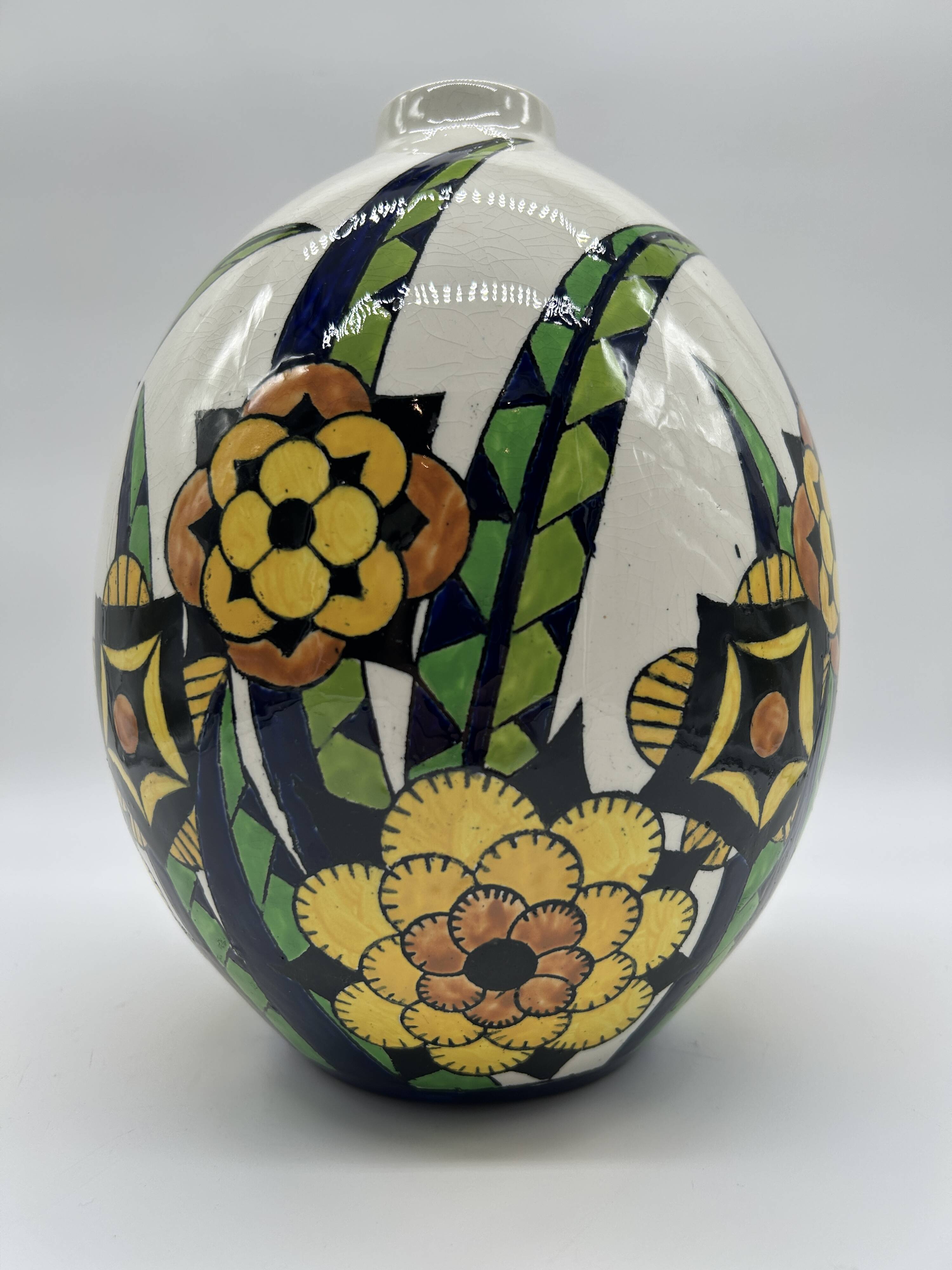 Superb art deco vase - boch freres keramis d1316