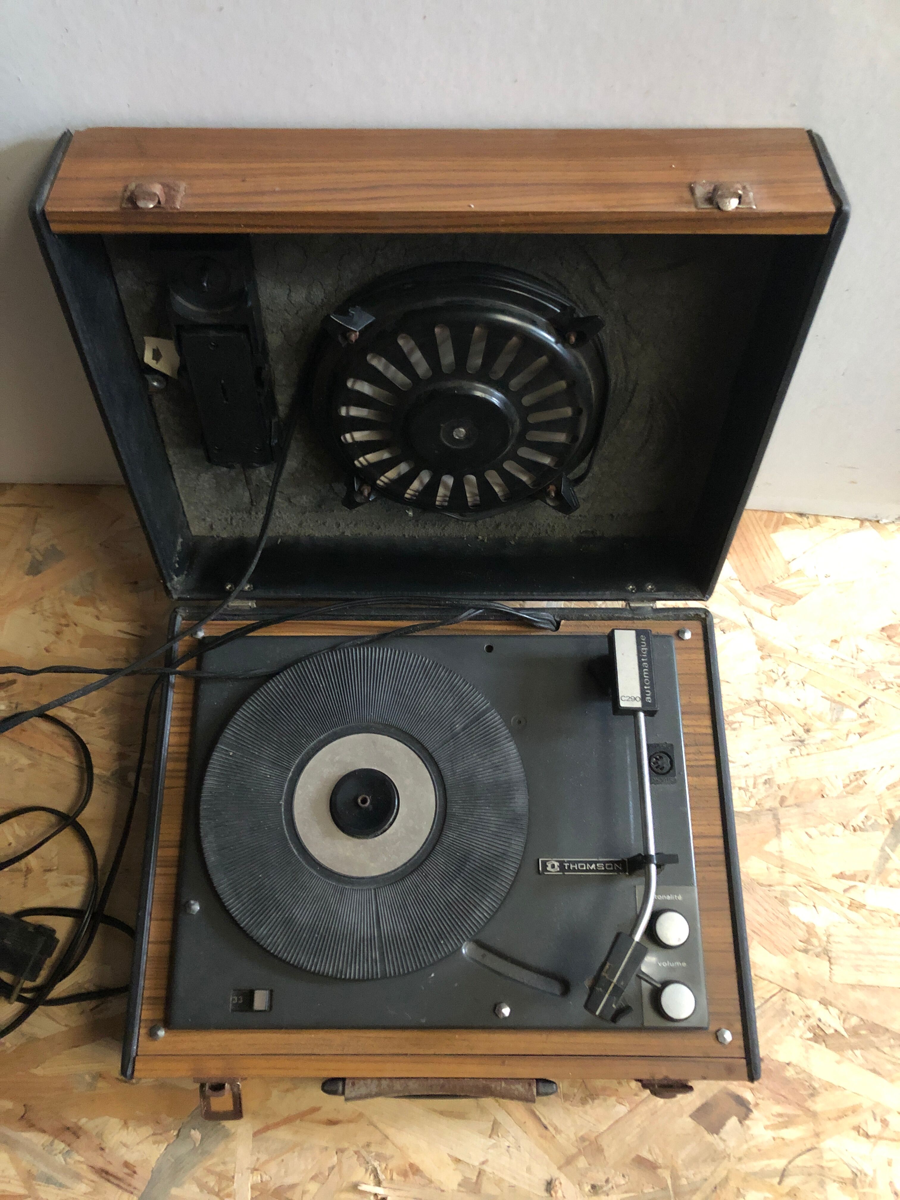 Old disc player thomson c290 automatic + speaker 70's vintage
