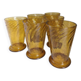 Set of 6 amber glasses
