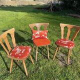Lot of 3 bistrot chairs brutalist style 50s/60s