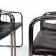 Set of 4 Chrome cantilever dining chairs attributed to Gastone Rinaldi