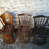 Eight mismatched bistro chairs