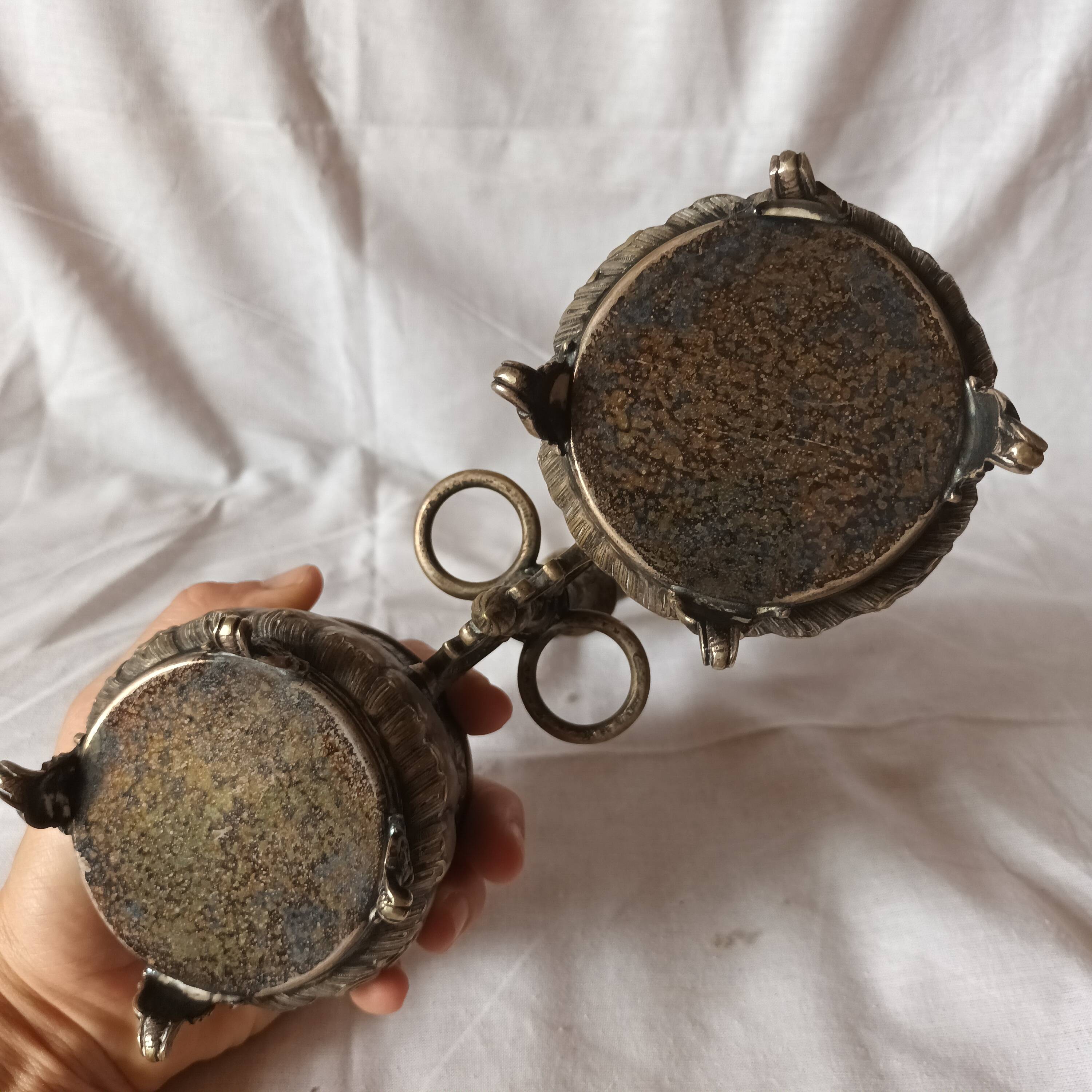 Ancien saleron en métal argenté