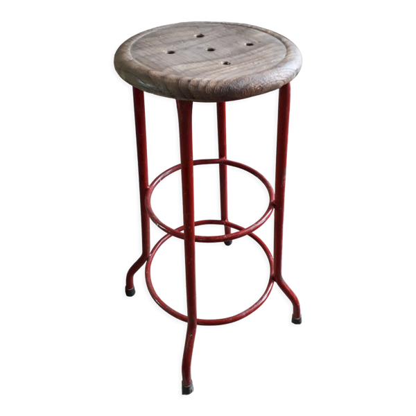 Tabouret haut métal teck java