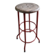 High Metal Stool/Java Teak