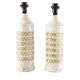 Pair of Bergboms ivory enamelled desk lamps and gilded ceramic Sweden 960