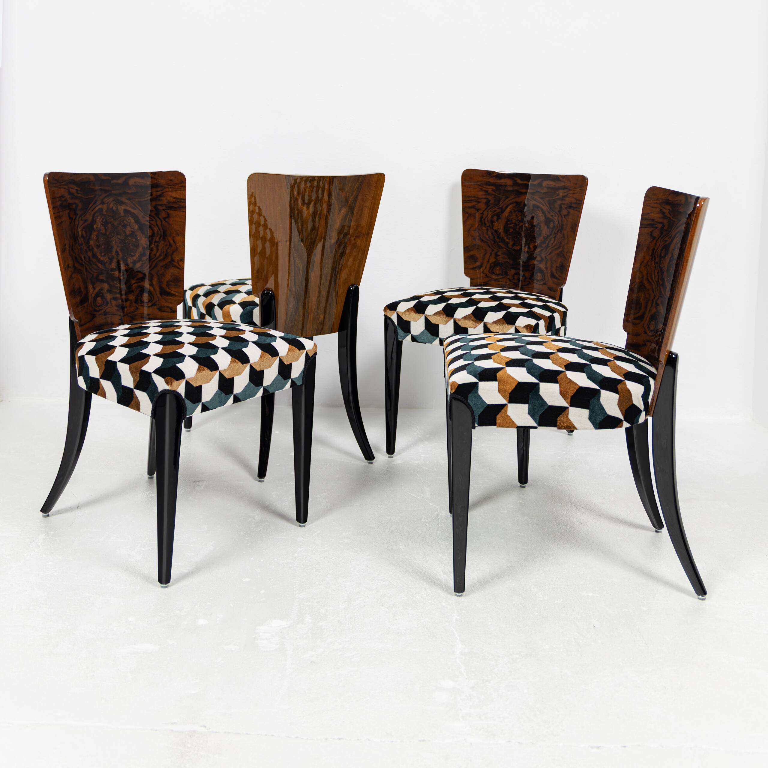 Set of 4 chairs H-214 Jindřich Halabala UP Závody 1950-1959