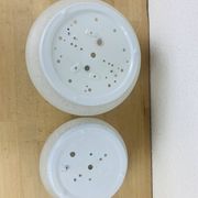 Pair of speckled glass ball wall lights from Vianne, half sphere