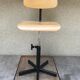 Black metal workshop chair - seated - vintage style adjustable wood file