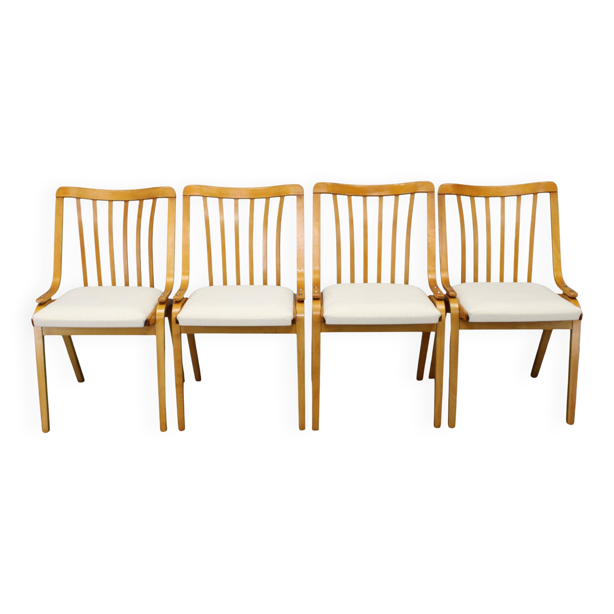 Set of four mid-century dining chairs restored by Jitona