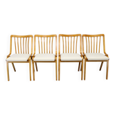 Ensemble de quatre chaises de salle à manger des années 50 restaurées par Jitona.