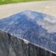 Vintage sculptural marble and glass coffee table from the 80s
