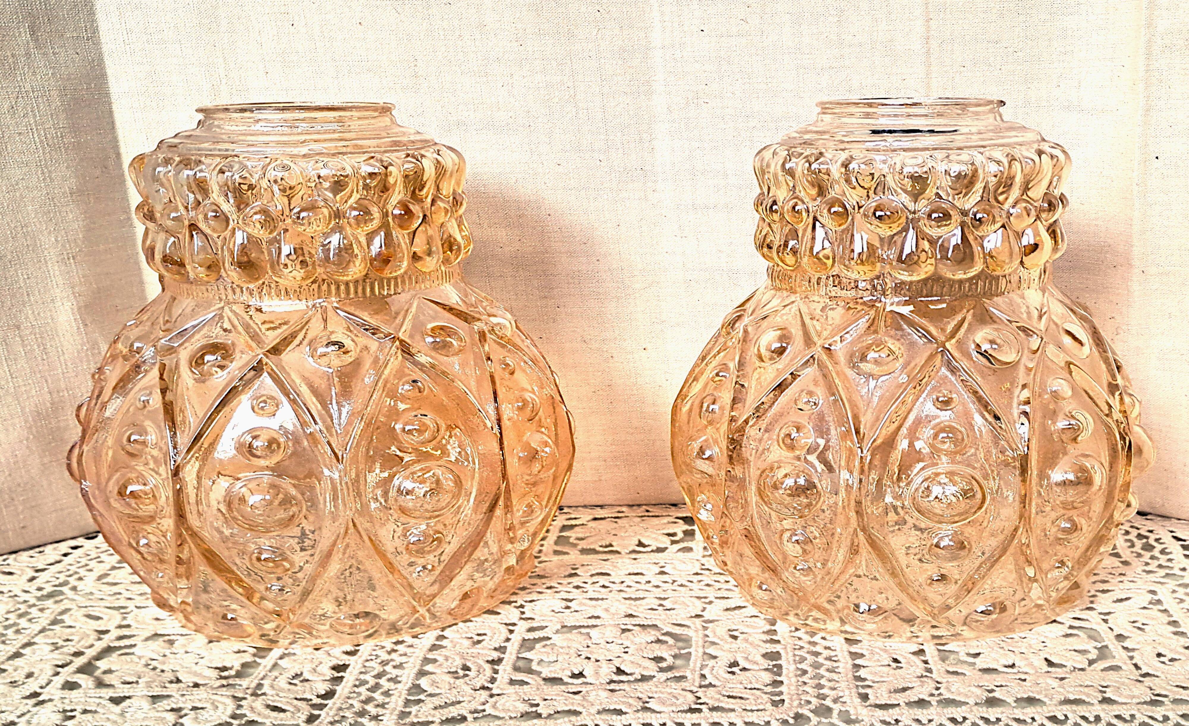 Glass Pendant Light Chandelier Ceiling Light France POP 1960 Retro Decoration 1 Pair