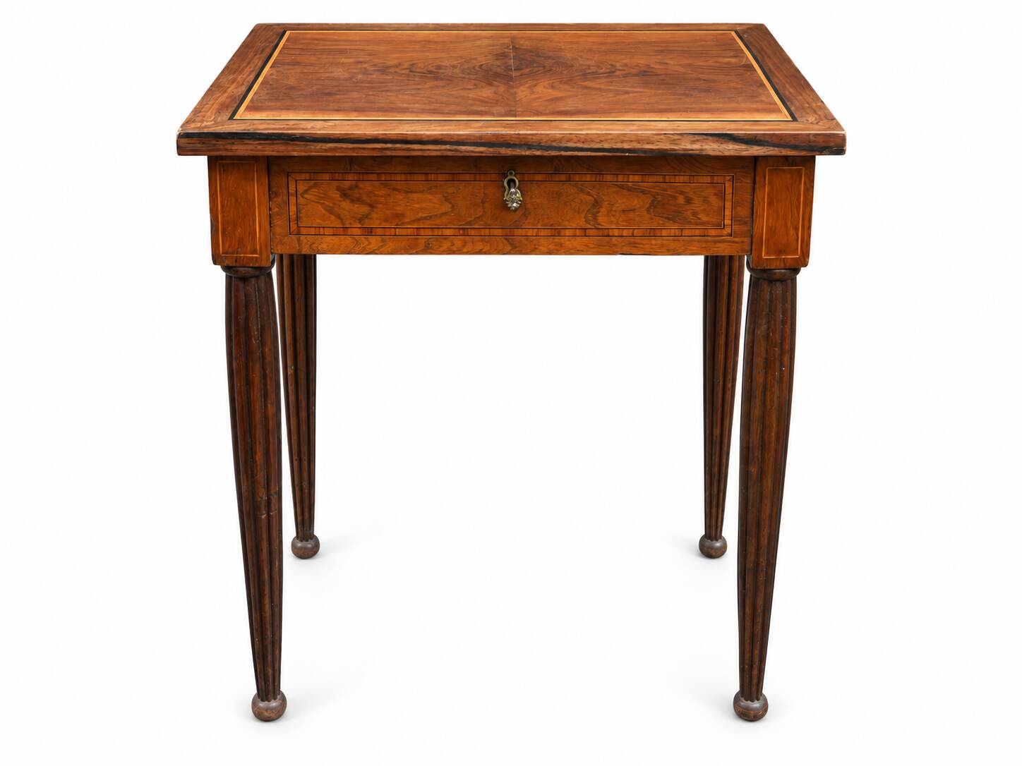 Table d’appoint marquetée avec miroir escamotable – XIXe siècle