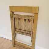 Vintage Aldo Jacober Folding Wooden Chair: Mid-Century Trieste Stool