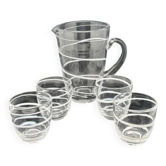 Non-alcoholic beverage service in thick Murano-style spiral glass – 1224d4