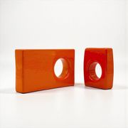 Paire de céramiques Space Age orange années 70