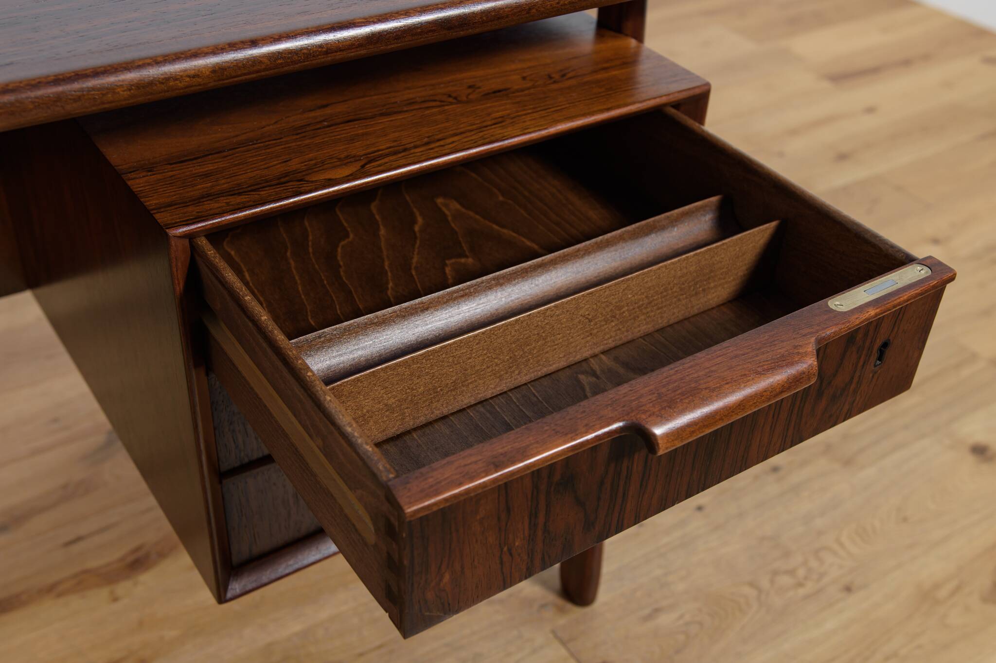 Mid-Century Model 75 Freestanding Teak Desk from Omann Jun, Denmark, 1950s
