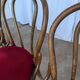 Set of 4 Vintage Bentwood Bistro Chairs, Red Upholstery