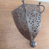Moroccan wall light in patinated metal