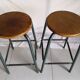 Duo of vintage 60s workshop industrial tabourets