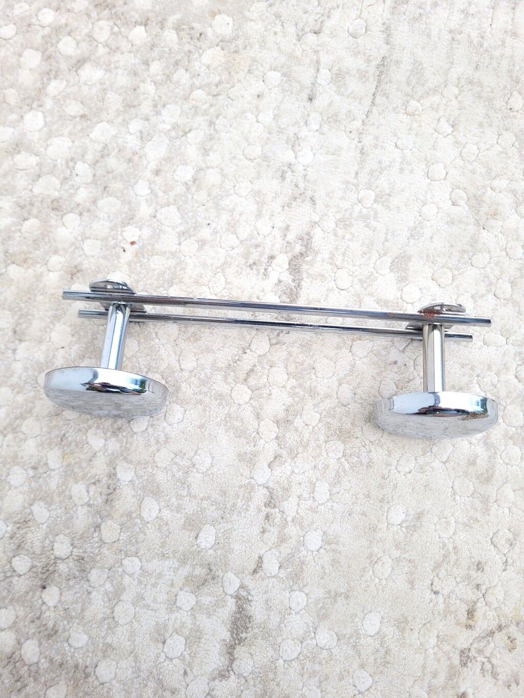 Vintage chrome wall coat rack 2p round