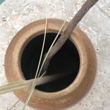 Pot vase en grès marron
