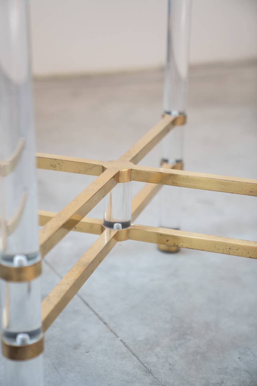 Hexagonal glass table by Sandro Petti, for Angolometallarte, 1970