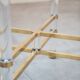 Hexagonal glass table by Sandro Petti, for Angolometallarte, 1970