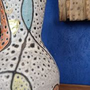 Pichet d'art de hyèvre signé émaux polychrome