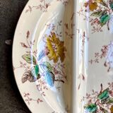 Lunéville asparagus plate in polychrome and gilded ironstone