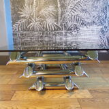 Coffee table 1970 chrome metal