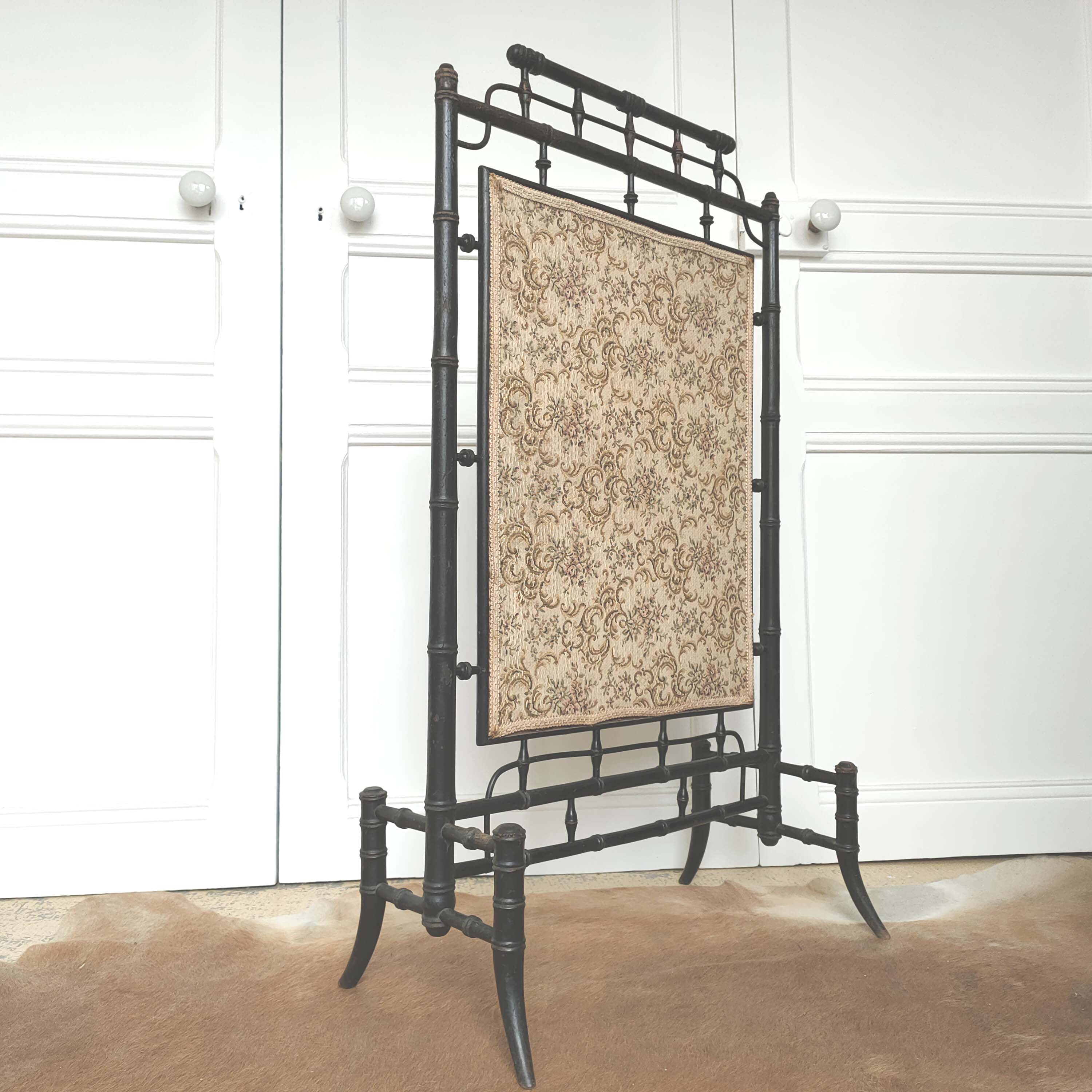 Napoleon III bamboo fireplace screen