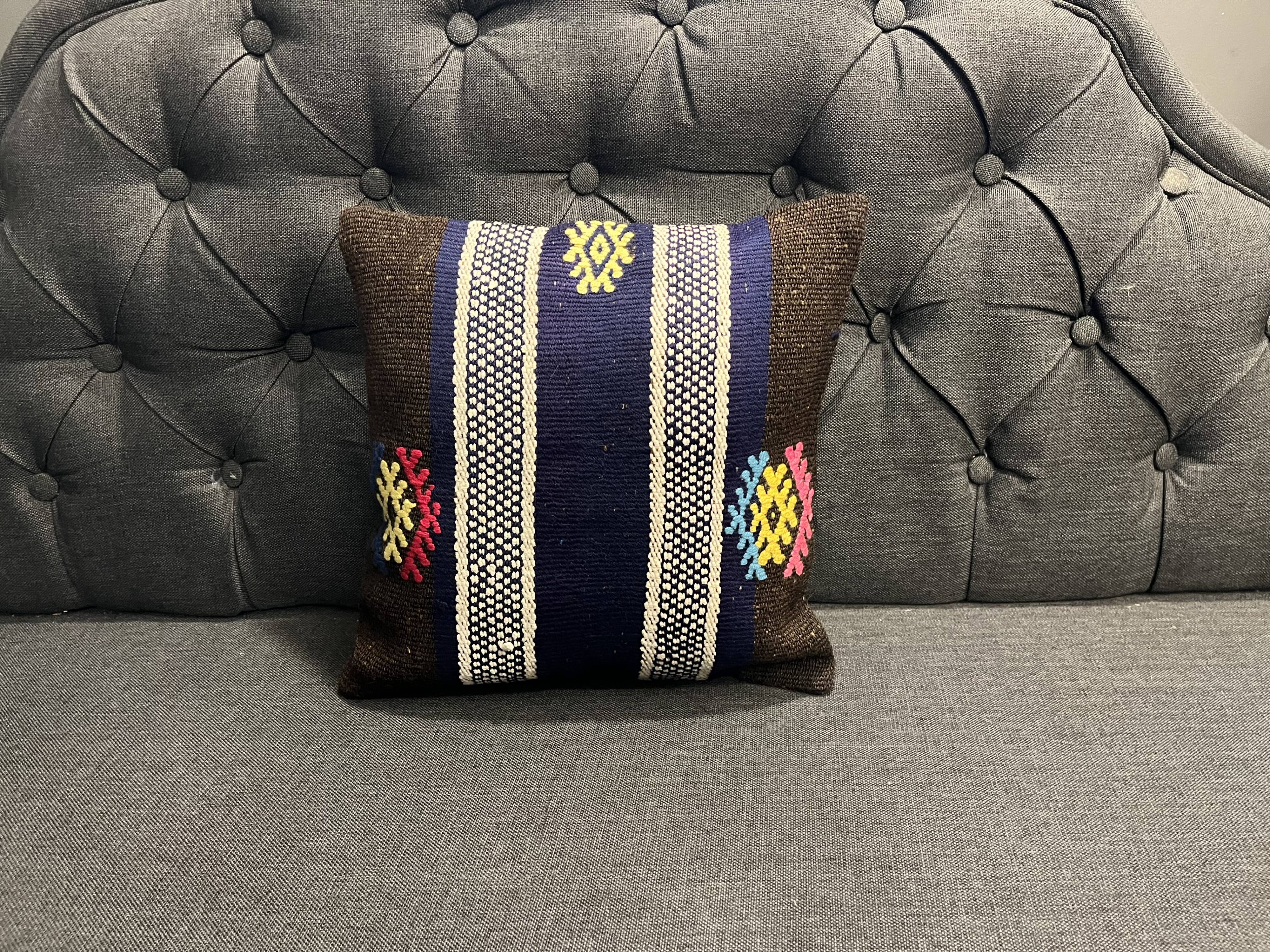 Black Wool Cushion Cover