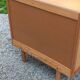 Vintage chest of drawers in blond and golden oak, compass legs and 4 drawers, 1950s
